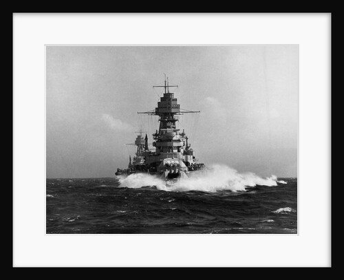 USS Arizona Battleship in Heavy Seas by Anonymous