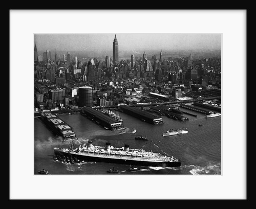 Ocean Liner Arriving in New York by Anonymous