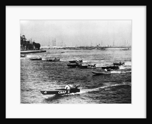 Runabout Boats in a Race by Anonymous
