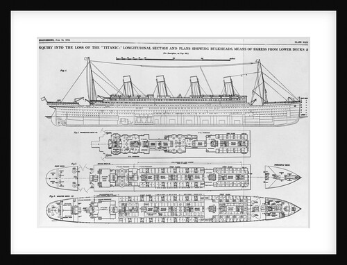 Diagram of Titanic by Anonymous
