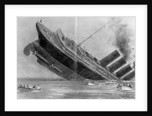 Illustration of Lusitania Sinking by Anonymous