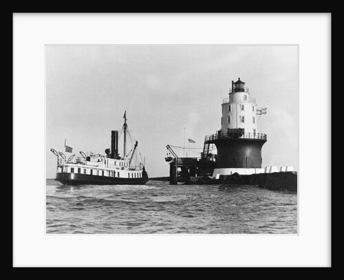 Steamboat Approaching a Lighthouse by Anonymous