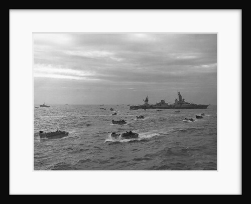 Landing Craft and USS Augusta by Anonymous