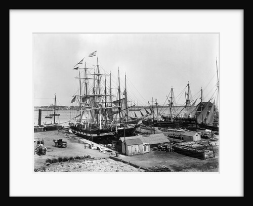Ships Docked at Pier by Anonymous