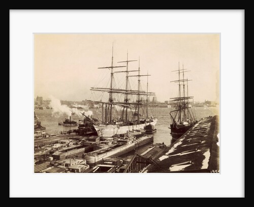 Ships Docked at Pier by Anonymous