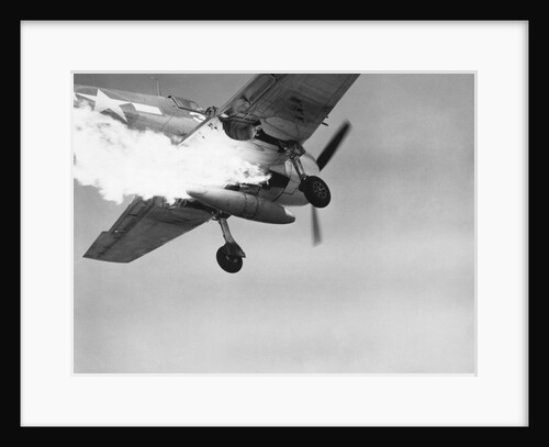 Flaming Fighter Plane by Anonymous