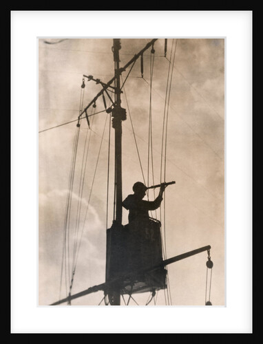 Lookout in Crow's Nest of US Subchaser by Anonymous