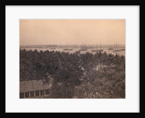 Sailing Ships in Singapore Harbor by Anonymous