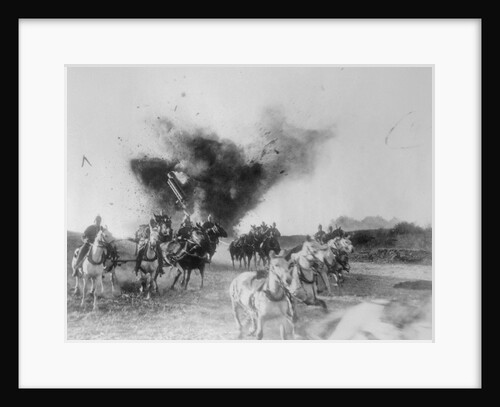 Soldiers Narrowly Escaping Explosion on Horses by Anonymous