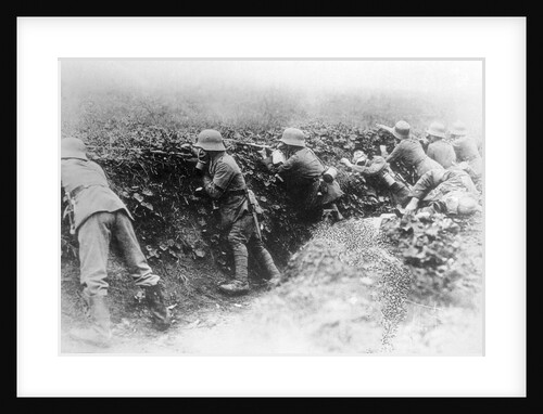 Soldiers Shooting From Their Trench by Anonymous