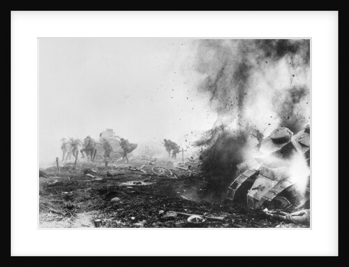 Tank Exploding into Flames by Anonymous