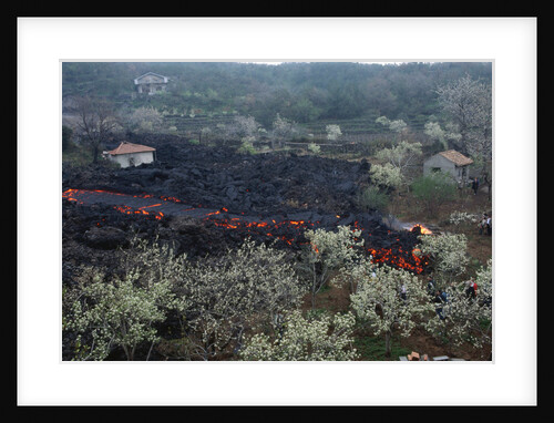 Lava Flow in Village by Anonymous