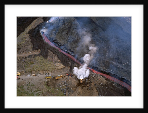 Firefighters Divert Lava Flow by Anonymous