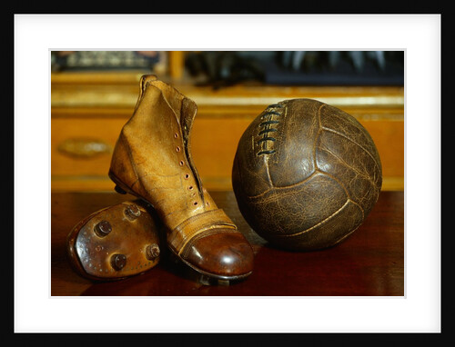 1900s Soccer Ball and Boots by Anonymous