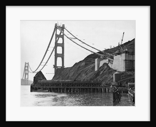 Golden Gate Bridge Under Construction by Anonymous