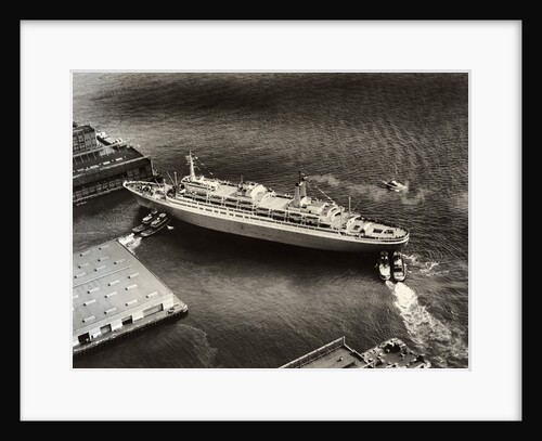 Tugboats Helping the S.S. Rotterdam Dock by Anonymous
