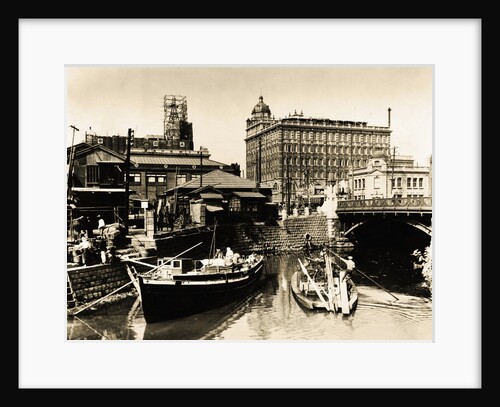Harbor Scene Near Office Buildings by Anonymous