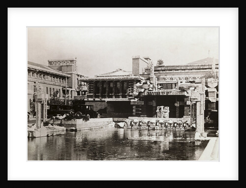 View of Front Entrance and Pond of Imperial Hotel by Anonymous