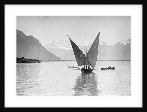 View of Boat on Lake Geneva by Anonymous