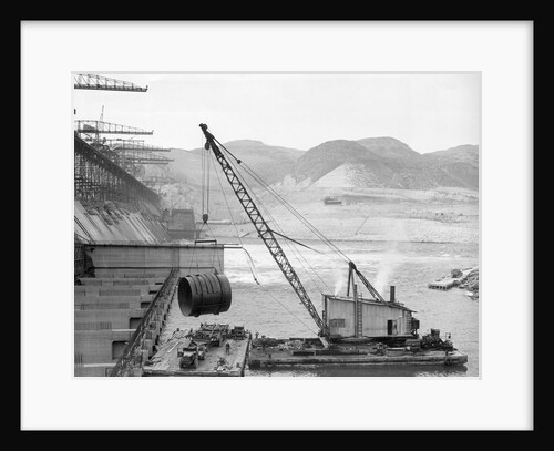 Grand Coulee Dam Being Constructed by Anonymous