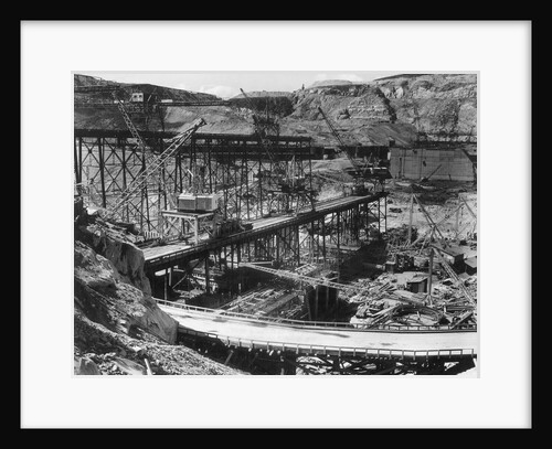 Grand Coulee Dam Being Constructed by Anonymous