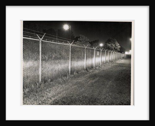 Metal Fence with Barbed Wire by Anonymous