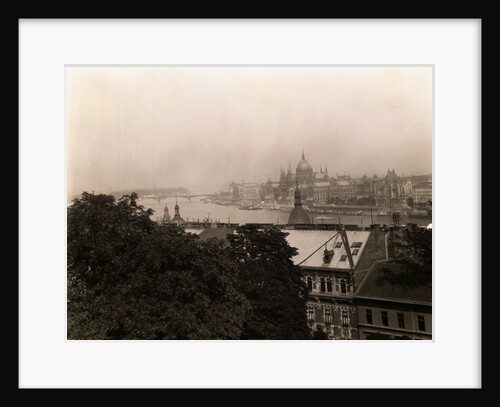 Aerial View of Budapest Along Danube River by Anonymous
