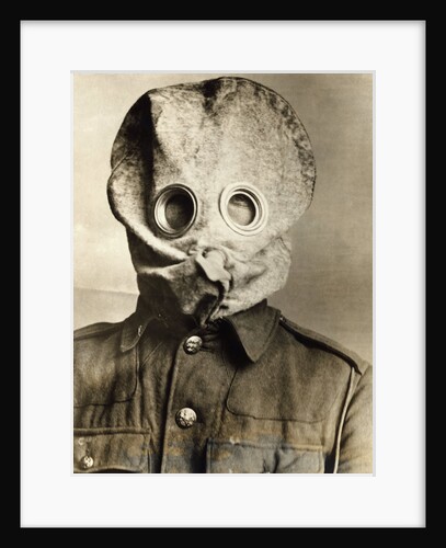 British Soldier in Gas Mask by Anonymous
