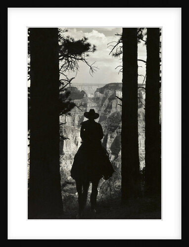 Shadow of Cowboy Sitting in Tree line by Anonymous