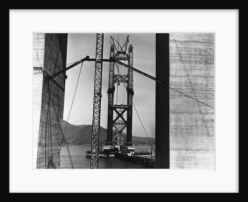 Golden Gate Bridge Under Construction by Anonymous