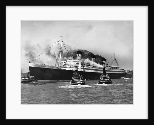 Queen Mary Surrounded by Smaller Boats by Anonymous
