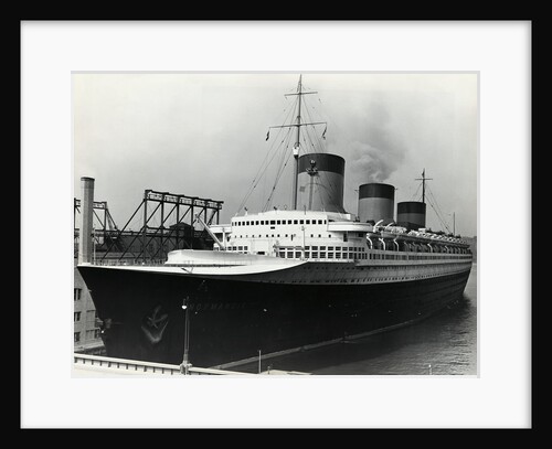 SS Normandie Docked in New York Harbor by Anonymous