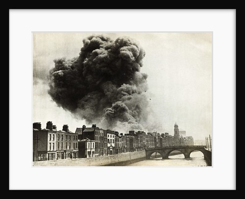 View of Smoke Coming from Damaged Building in Dublin by Anonymous