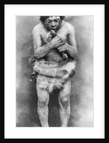 Neanderthal Man Chewing Bone by Anonymous