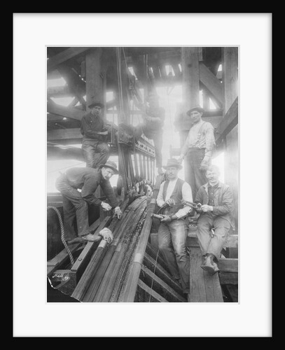 Workmen on the Brooklyn Bridge by Anonymous