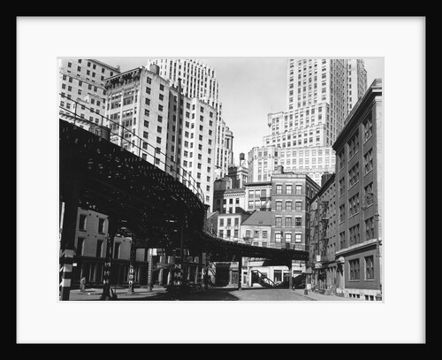 Elevated Rail Curving Beneath Manhattan Buildings by Anonymous