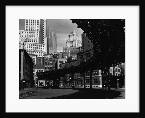 Elevated Rail Curving Beneath Manhattan Buildings by Anonymous