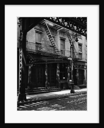 Elevated Train Track Shadows on a Cobblestone Street, Manhattan, 1944 by Anonymous