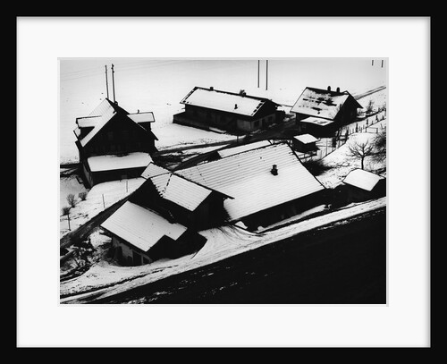 Snow Covered Buildings by Anonymous