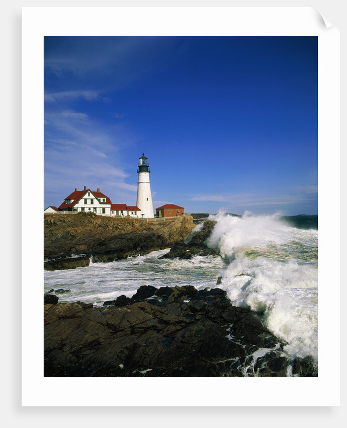 Lighthouse on Coastline by Anonymous
