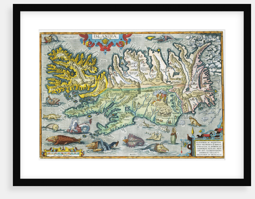 Islandia 16th-Century Map of Iceland by Anonymous