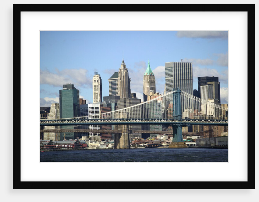 Skyline of New York City with East River, Manhattan and Brooklyn Bridge by Anonymous
