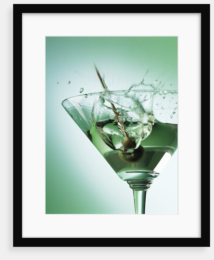 Martini with Olive Splash by Anonymous