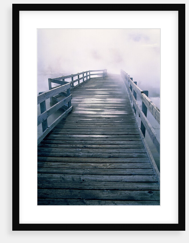 Boardwalk in fog, Yellowstone National Park, Wyoming by Anonymous