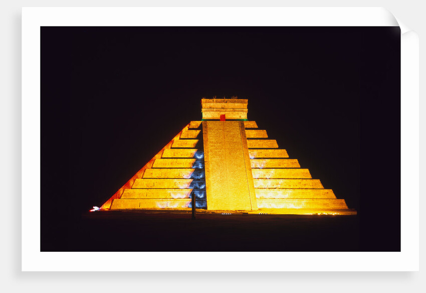 El Castillo illuminated (Chichen Itza, Mexico) by Anonymous