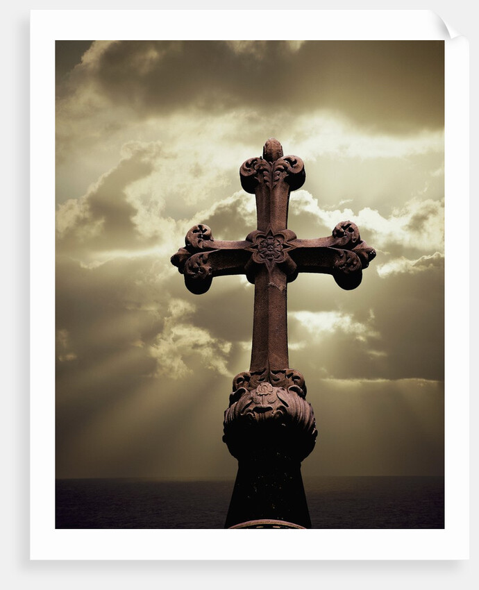 Sunbeams Backlighting Cross by Anonymous