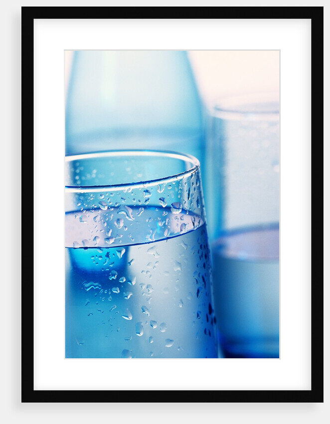 Bottle and glasses of water by Anonymous