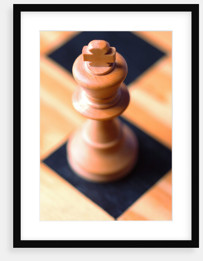 King chess piece on chessboard by Anonymous