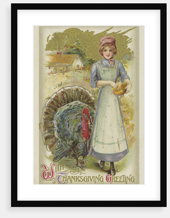 With Thanksgiving Greeting Postcard by Anonymous