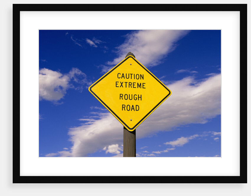 Rough Road Highway Sign, Yellowstone National Park, Wyoming by Anonymous